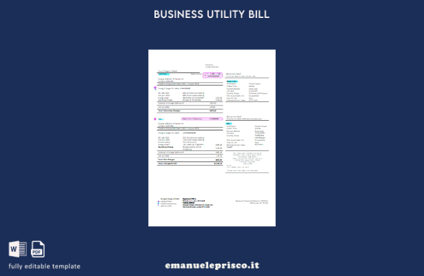 stile verificato Modello di pagina della fattura aziendale di Octopus Energy Uti
